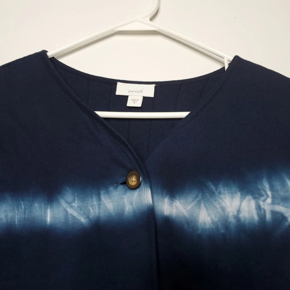 J.Jill Pure Jill Tie-Dyed Expressions Shirt Jacket Medium Dark Everyday … - Picture 9 of 12